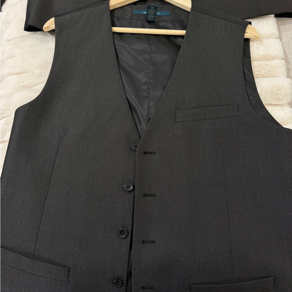 Perry Ellis Gray and Brown Vest for Formal Occasions